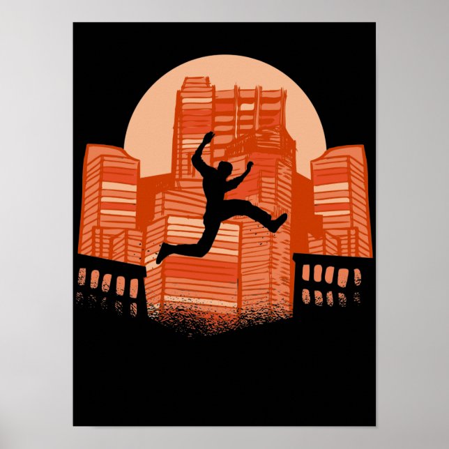 Parkour, Freerunner, Parkour Läufer Geschenk Poster (Vorne)