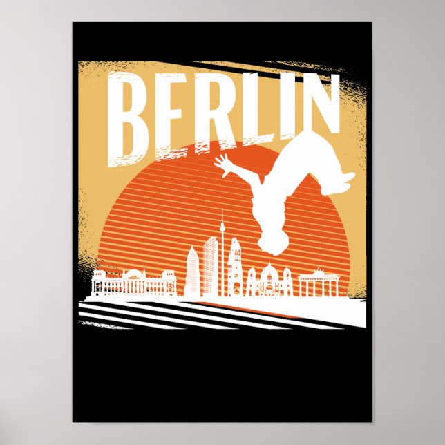 Parkour, Freerunner, Sportler in Berlin Geschenk Poster (Vorne)