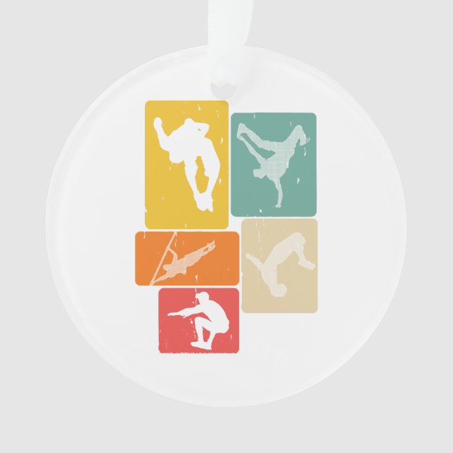 Parkour Freerunner Traceur Retro Freerunning Ornament (Vorderseite)
