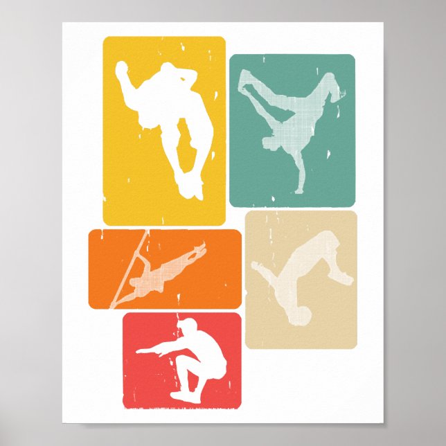 Parkour Freerunner Traceur Retro Freerunning Poster (Vorne)