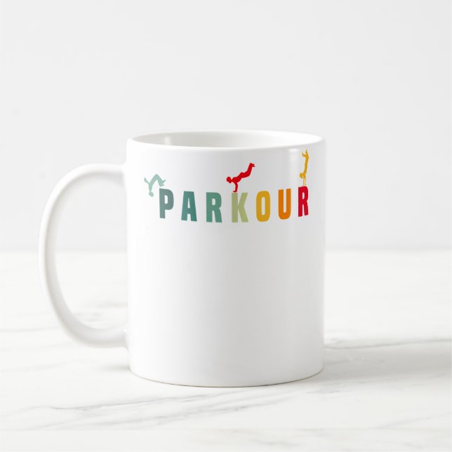 Parkour Freerunning Sports Parkour Shirt Runner Fu Kaffeetasse (Links)