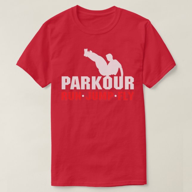 Parkour Gift Run Jump and Fly T-Shirt (Design vorne)