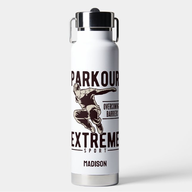 PARKOUR INDIVIDUELLE NAME TRINKFLASCHE (Vorderseite)