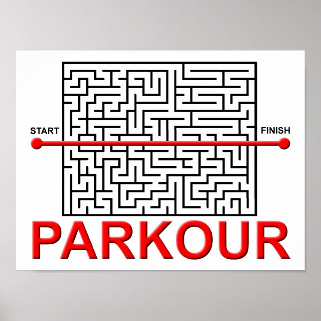 Parkour Maze Funny Poster (Vorne)