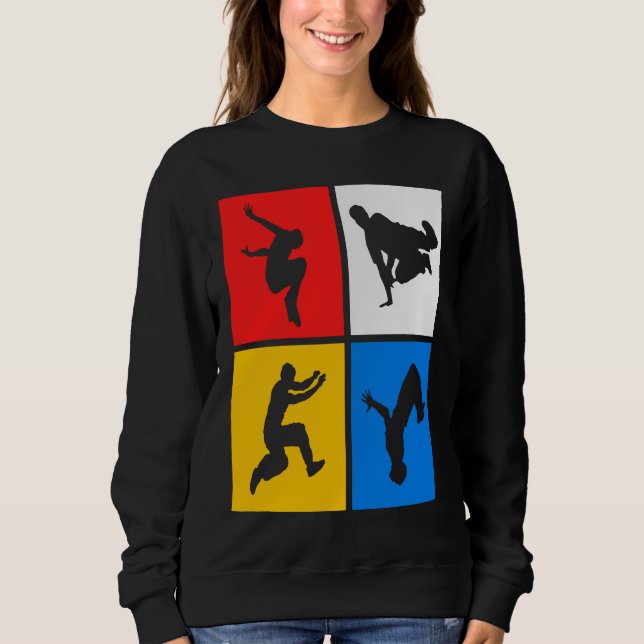 Parkour Retro Freerunning Freerunner Jumping Sweatshirt (Vorderseite)