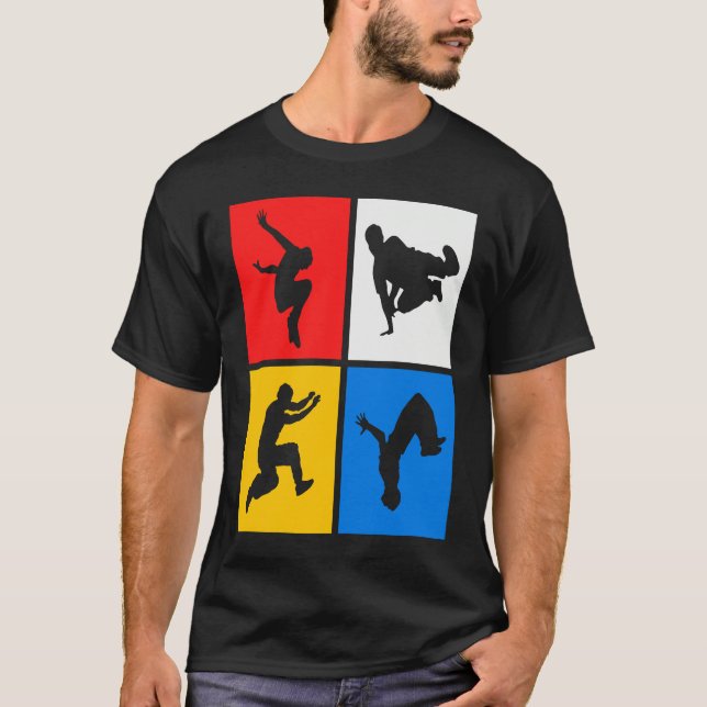 Parkour Retro Freerunning Freerunner Jumping T-Shirt (Vorderseite)