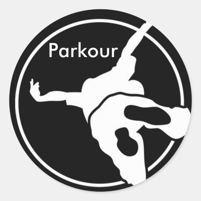 Parkour. Runder Aufkleber (Vorderseite)
