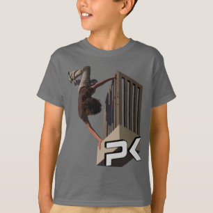 Parkour Schiene drehen um T-Shirt