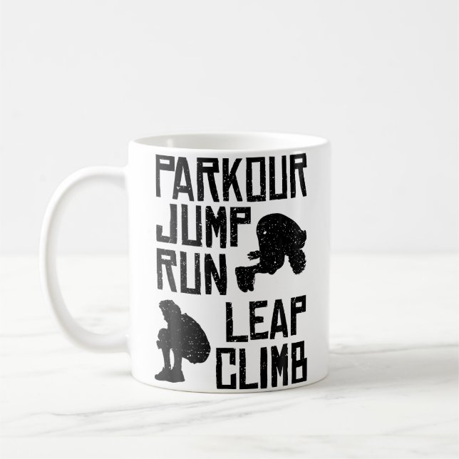 Parkour Shirt - Jump Run Leap Climb Kaffeetasse (Links)
