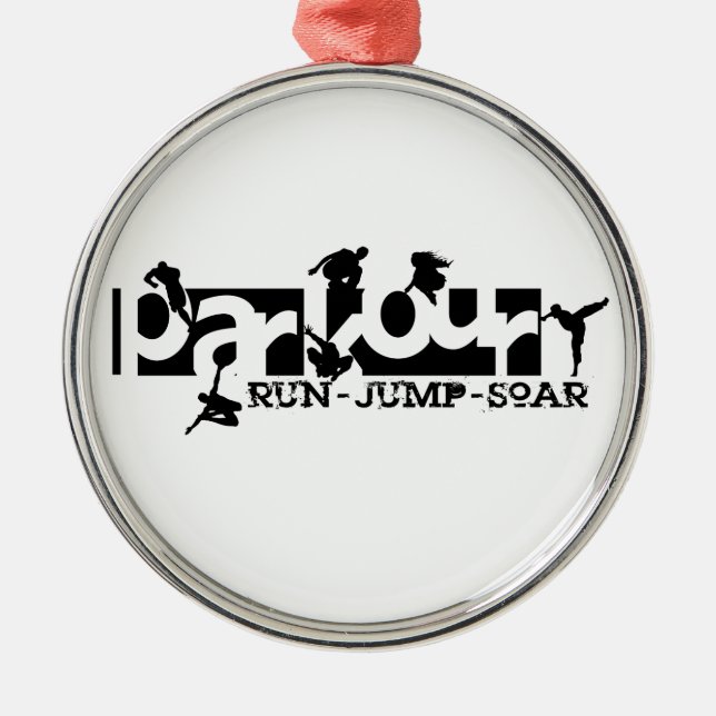 Parkour Silbernes Ornament (Vorne)