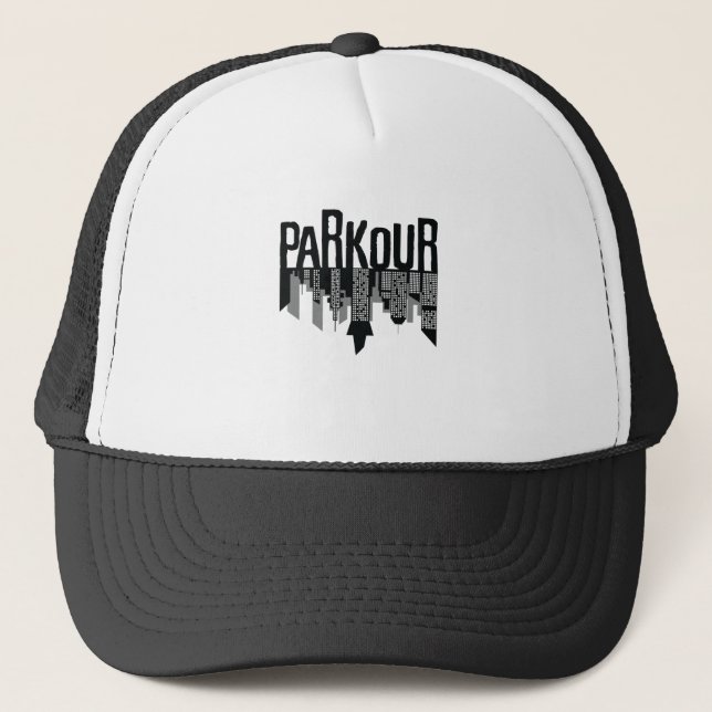Parkour Skyline Truckerkappe (Vorderseite)