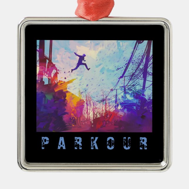 Parkour Urban Free Running Free-Styling Sport Art Ornament Aus Metall (Vorne)