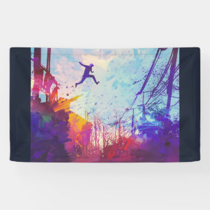 Parkour Urban Free Running Freestyling Moderne Kun Banner