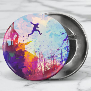 Parkour Urban Free Running Freestyling Moderne Kun Button