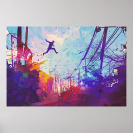 Parkour Urban Free Running Freestyling Moderne Kun Poster