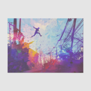 Parkour Urban Free Running Freestyling Moderne Kun Seidenpapier