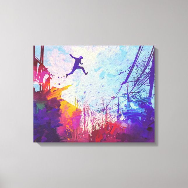 Parkour Urban Free Running Leinwand Mauer (Vorderseite)