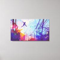 Parkour Urban Free Running Leinwand Mauer