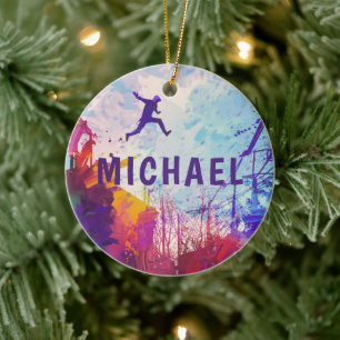 Parkour Urban Free Running Personalisiert Name Keramik Ornament