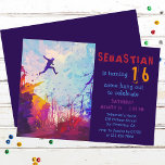 Parkour Urban Free Running Teen 16th Birthday Einladung<br><div class="desc">Parkour Urban Free Running Teen 16th Birthday features a modern artist's impression of the popular extreme sport of parkour being practiced in an colorful urban back street makes the perfect personalized birthday invitation for teen boys. Designed by ©Evco Studio www.zazzle.com/store/evcostudio</div>