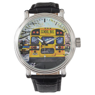 ParkSchulbusse im Frühjahr Armbanduhr