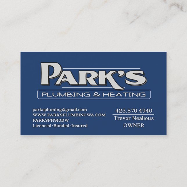 ParksPlumbing II Visitenkarte (Vorderseite)