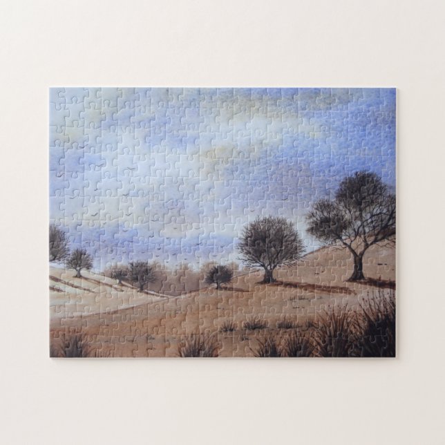 Parkszene des Autors Blau Himmelslandschaft Puzzle (Horizontal)