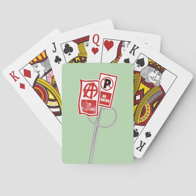Parkverbot-Anarchie-Schild Spielkarten (Rückseite)
