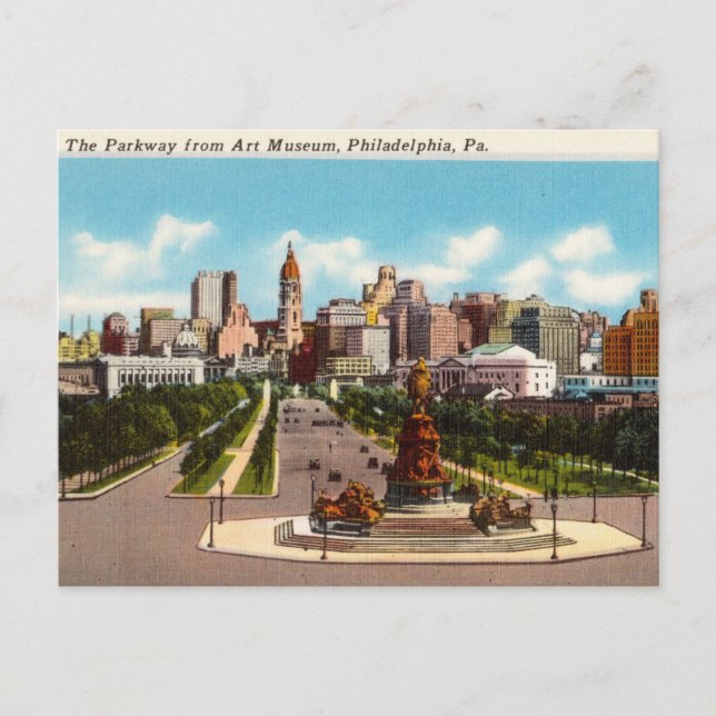 Parkway, Philadelphia, Pennsylvania Postkarte (Vorderseite)