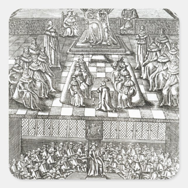 Parlament 1640 quadratischer aufkleber (Vorderseite)