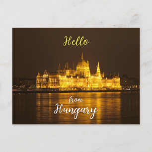Parlament bei Nacht in Budapest, Ungarn Postkarte