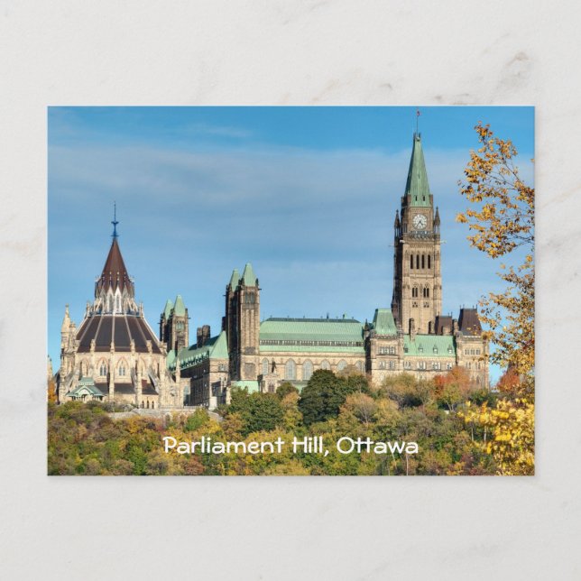 Parlament Hill im Herbst, Ottawa. Postkarte (Vorderseite)