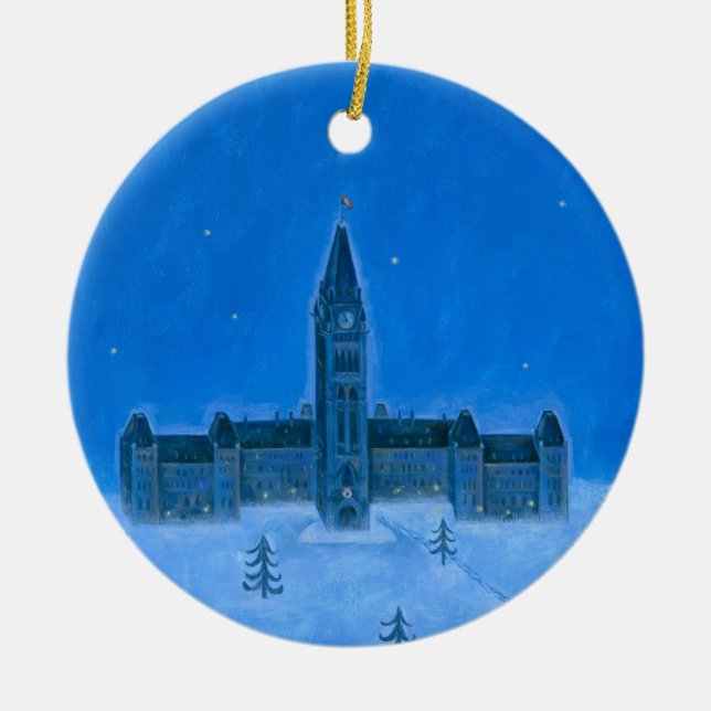 Parlaments-Gebäude-Ottawa-Weihnachten Keramikornament (Vorne)