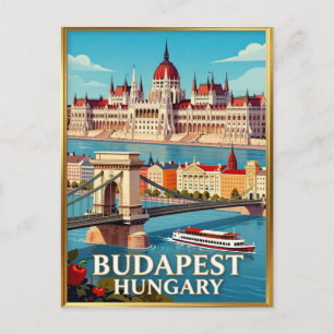 Parlamentsgebäude Budapest Donau Fluss Stadt Postkarte