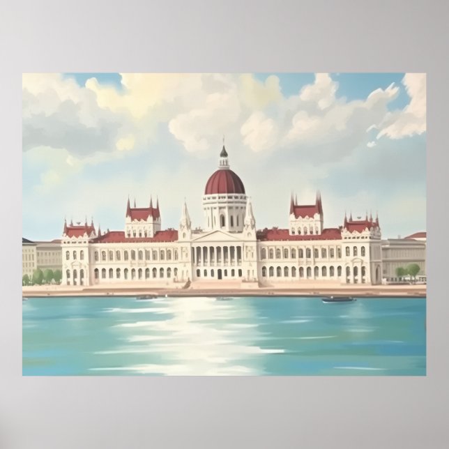 Parlamentsgebäude Budapest Ungarn Poster (Vorne)