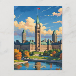 Parlamentsgebäude Ottawa Kanada, Stadt-Skyline Postkarte