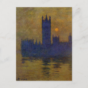 Parlamentsgebäude, Sunset 02 von Claude Monet Postkarte