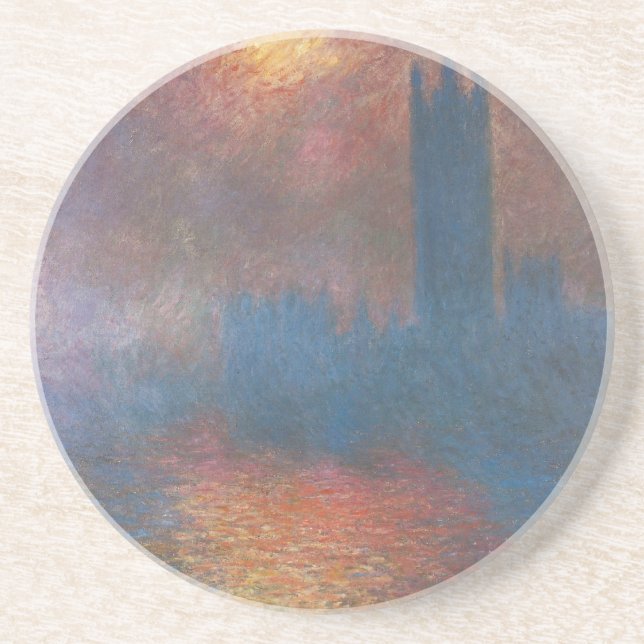 Parlamentshäuser, London von Claude Monet Sandstein Untersetzer (Vorne)