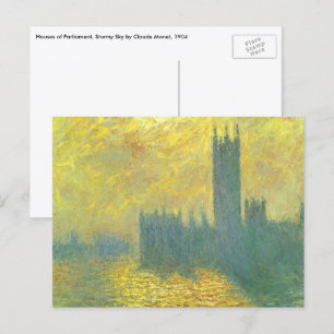 Parlamentshäuser, Stormy Sky von Claude Monet Postkarte