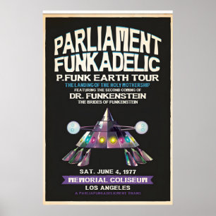 Parliament-Funkadelic Earth Tour 1977 Konzert Poster