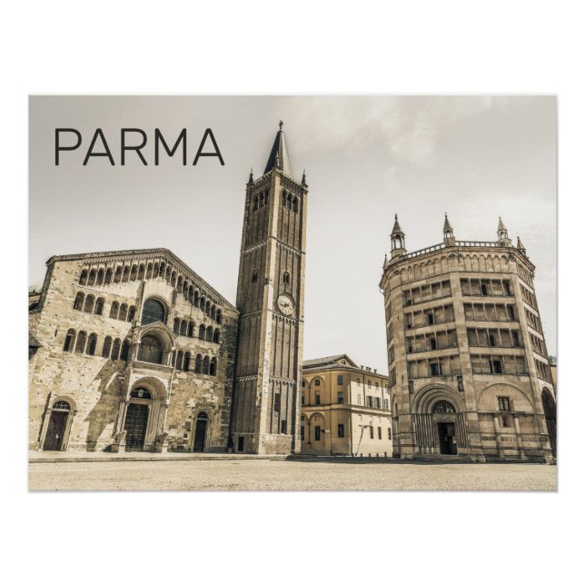 Parma Emilia Romagna Piazza Del Duomo Italien Poster (Vorderseite)