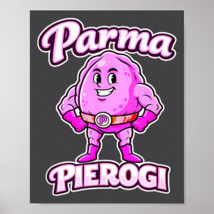 Parma Erogi Maskottchen Retro-Charakterdesign Poster