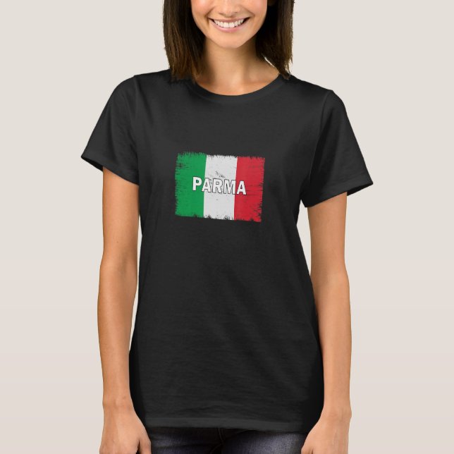Parma Italien Stadt mit italienischer Flagge T-Shirt (Vorderseite)