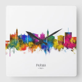Parma Italy Skyline Quadratische Wanduhr