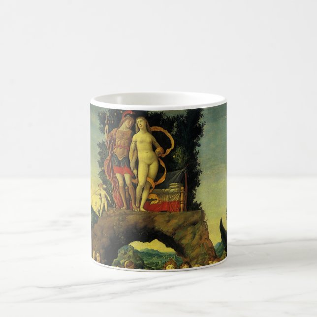 Parnassus, Mars und Venus von Andrea Mantegna Kaffeetasse (Mittel)