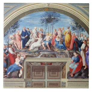 Parnassus und das Disputa, vom Stanze della S Fliese