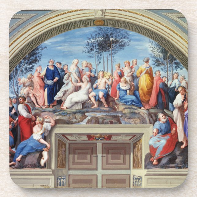 Parnassus und das Disputa, vom Stanze della S Untersetzer (Vorderseite)