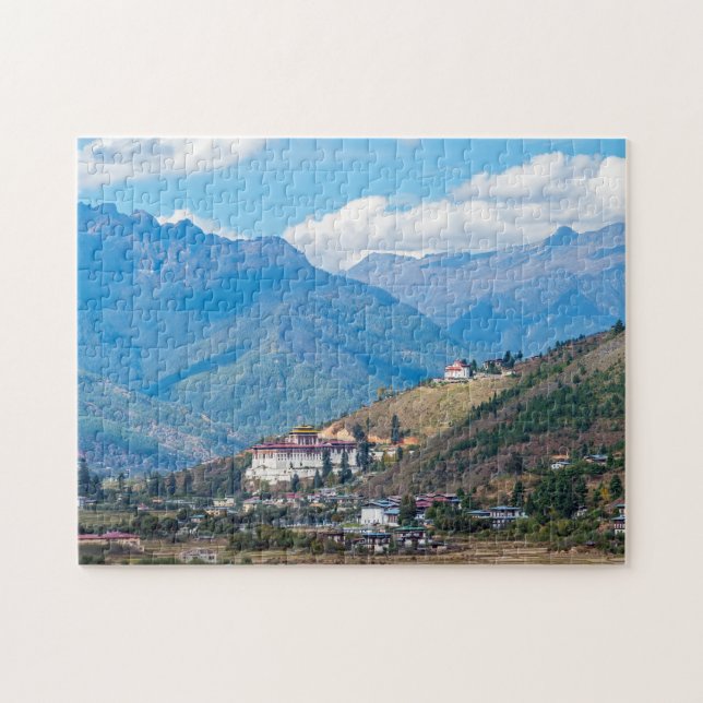 Paro Rinpung Dzong - Bhutan, Himalaya, Asien Puzzle (Horizontal)