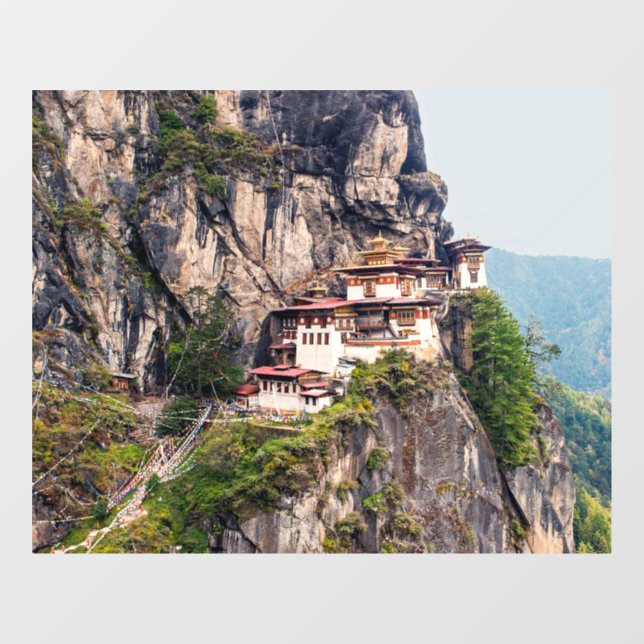 Paro Taktsang: Das Tiger-Nest-Kloster - Bhutan Fensteraufkleber (Blatt)