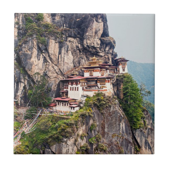 Paro Taktsang: Das Tiger-Nest-Kloster - Bhutan Fliese (Vorderseite)